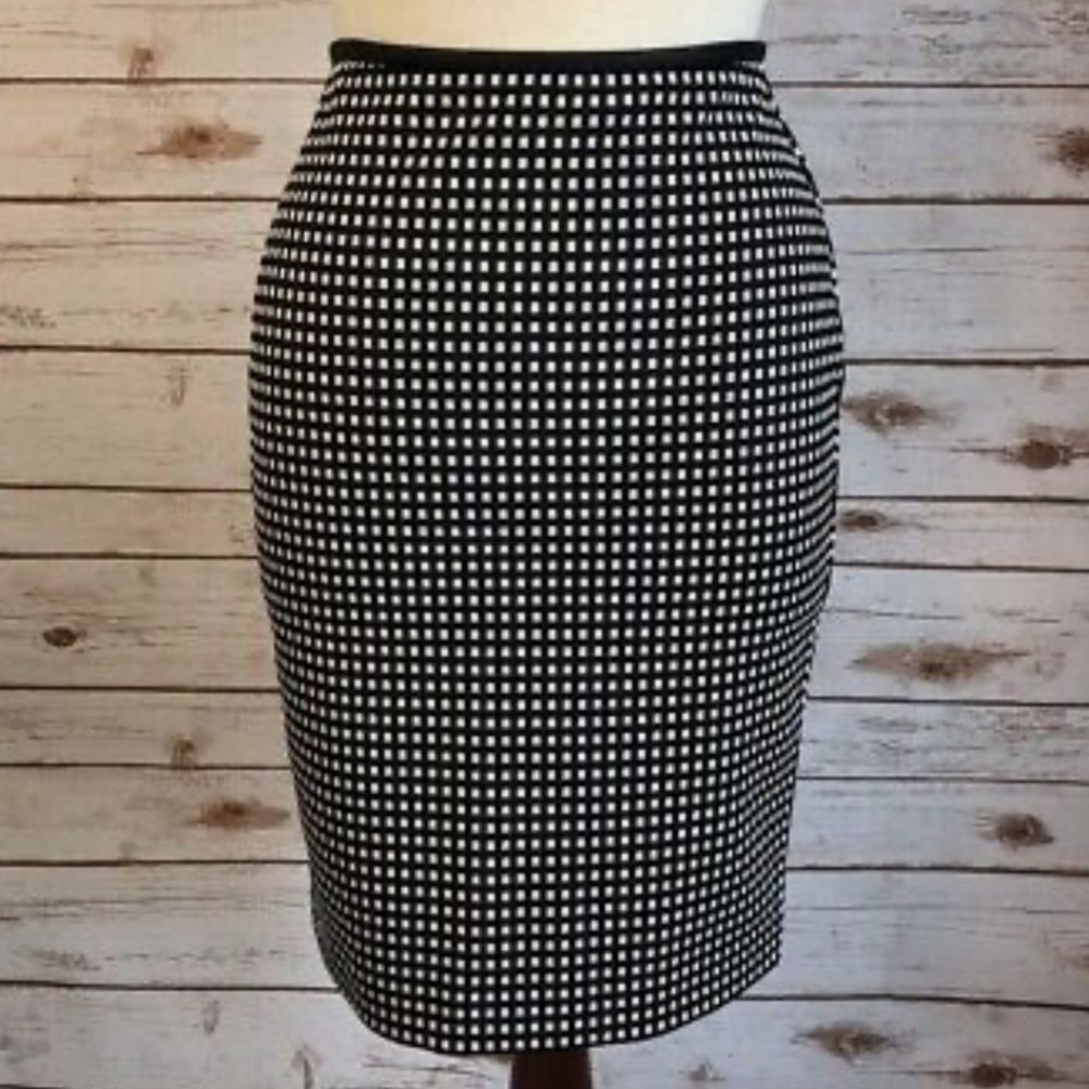 Express Checked Pencil Skirt
